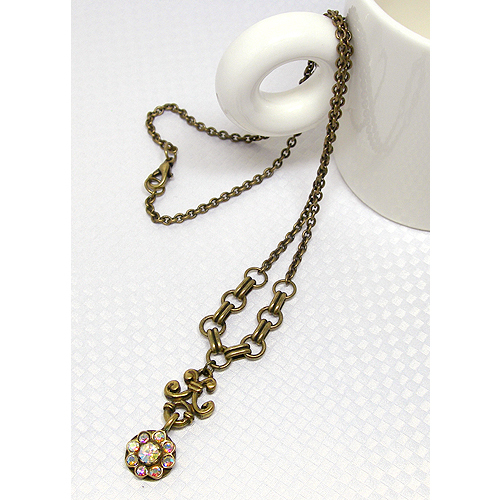 antique design ~ 멀티 플라워 문양 큐빅 necklace / PD07
