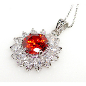 luxurious sunflower red necklace / ME10