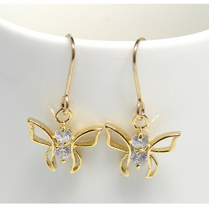 Mini butterfly cubic earring / GP10