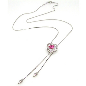 Heart pink point slide necklace / GK05