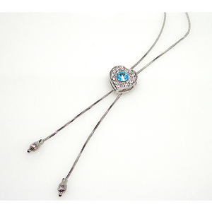 Heart blue slide necklace / MB03