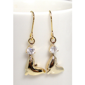cute style ~ dolphin cubic earring / PC16