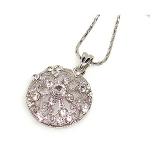 shiny 화이트 라운드큐빅 necklace / PQ15