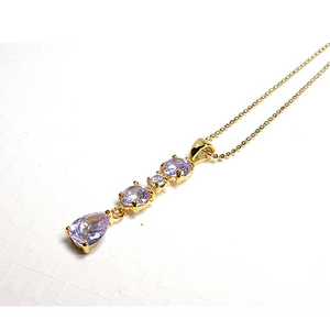 Lovely purple round-tear necklace/NG04