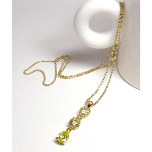 Lovely 라이트그린큐빅 round-tear necklace(G)/NK05