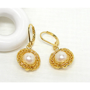 elelgant chic pearl gold wrap 귀걸이 / HB26
