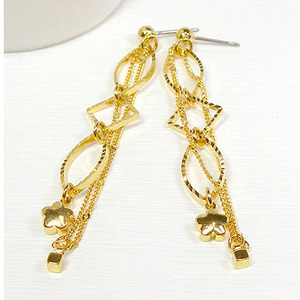 Chic style~ diagram chain gold 귀걸이 / QW26
