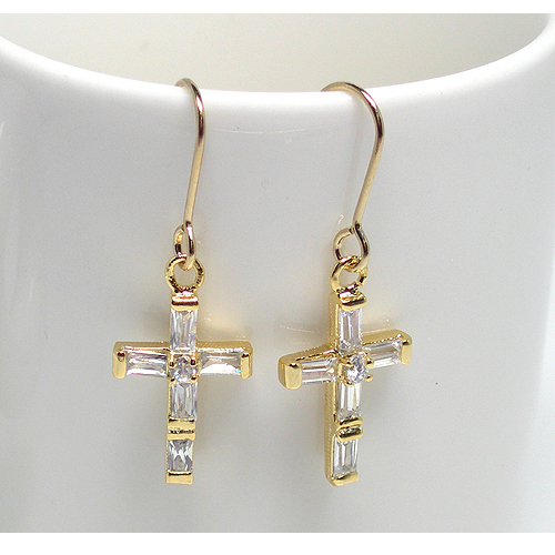 Gothic square cross earring / GP11