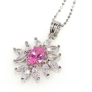 romantic pink wind-flower necklace / ME14