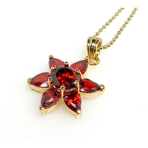 Red tango flower cubic necklace(G) /ME16