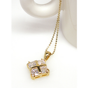 chic four-square cubic necklace(G)/MJ07
