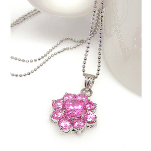 너무예뻐요~ pink flower cubic necklace(H) / MJ02
