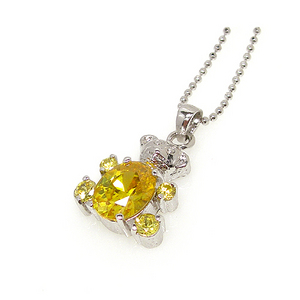 Cute bear yellowtopaz cubic necklace / MH10