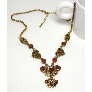 cute design~ 골드엔틱 토파즈 투톤 butterfly necklace / PE23